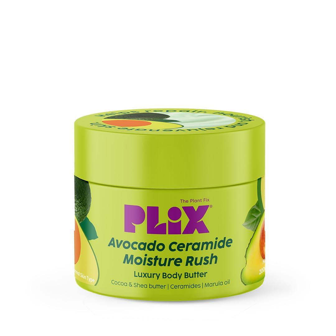 PLIX - THE PLANT FIX Avocado Ceramide Body Butter 200g Pack of 1 for Deep Hydration Silky Smooth Skin