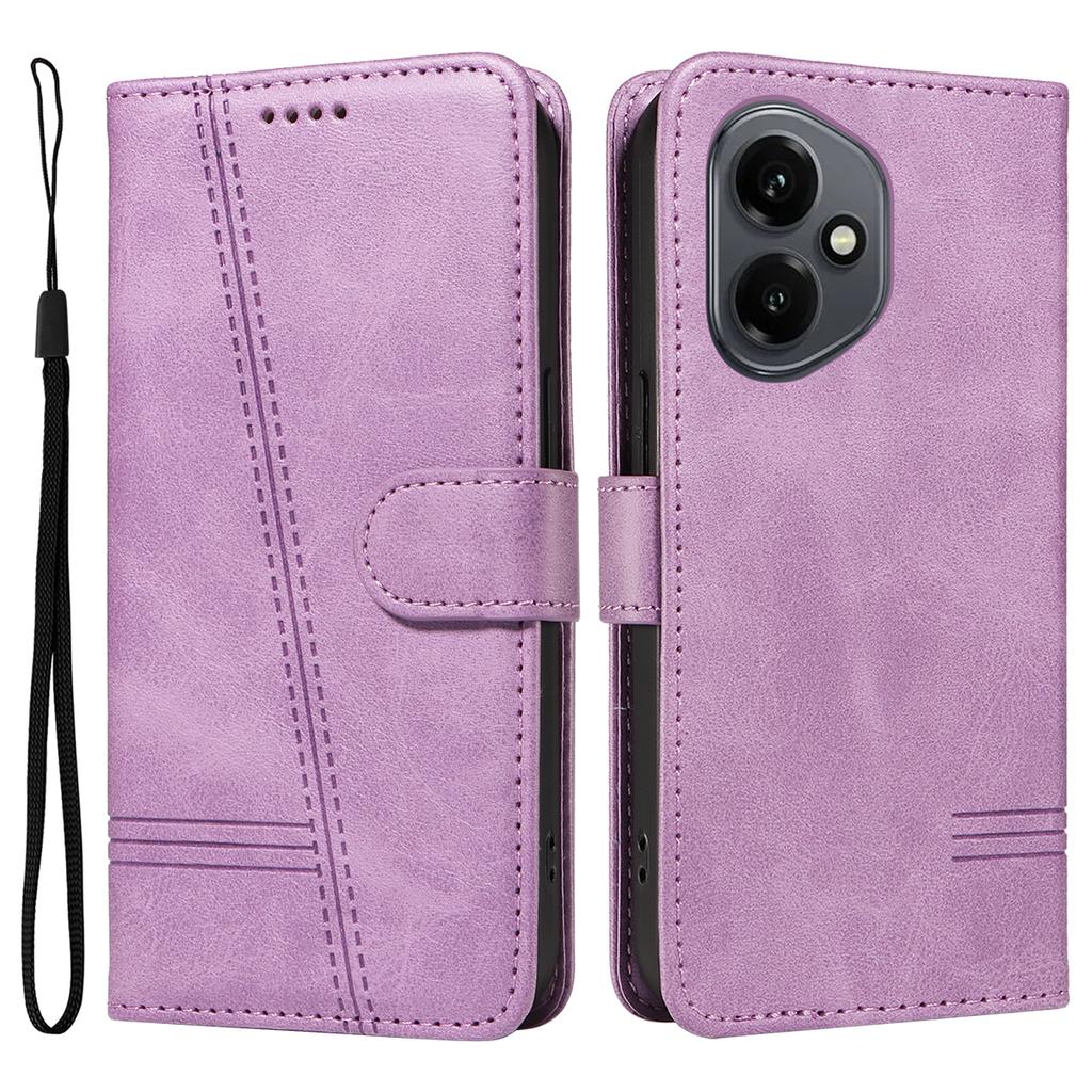 For Honor 400 5G (Global) Wallet Case T-Shape Lines Leather Phone Cover Stand