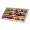 Wooden Train Set Bright Color Small Train Toys Scene Set for Train Tracks for Children Over 2 Years