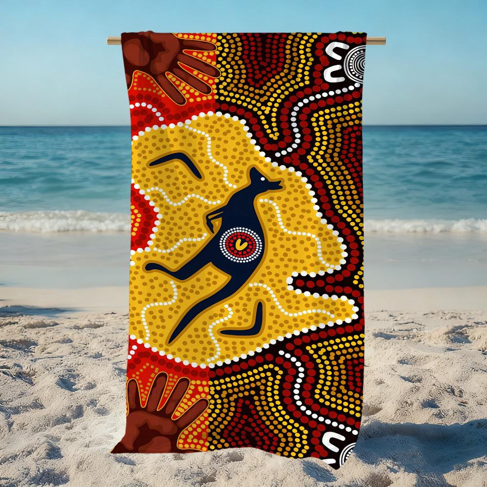 Art A-Australian A-Aboriginal Towel Large Quick-Drying Microfiber soft Beach Towel for Travel Fitness Sauna Bathing Camping