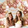 112pcs Boho Balloons Garland Arch Kit Blush Pink White Rose Gold Balloons for Baby Shower Wedding Birthday Party Decorations