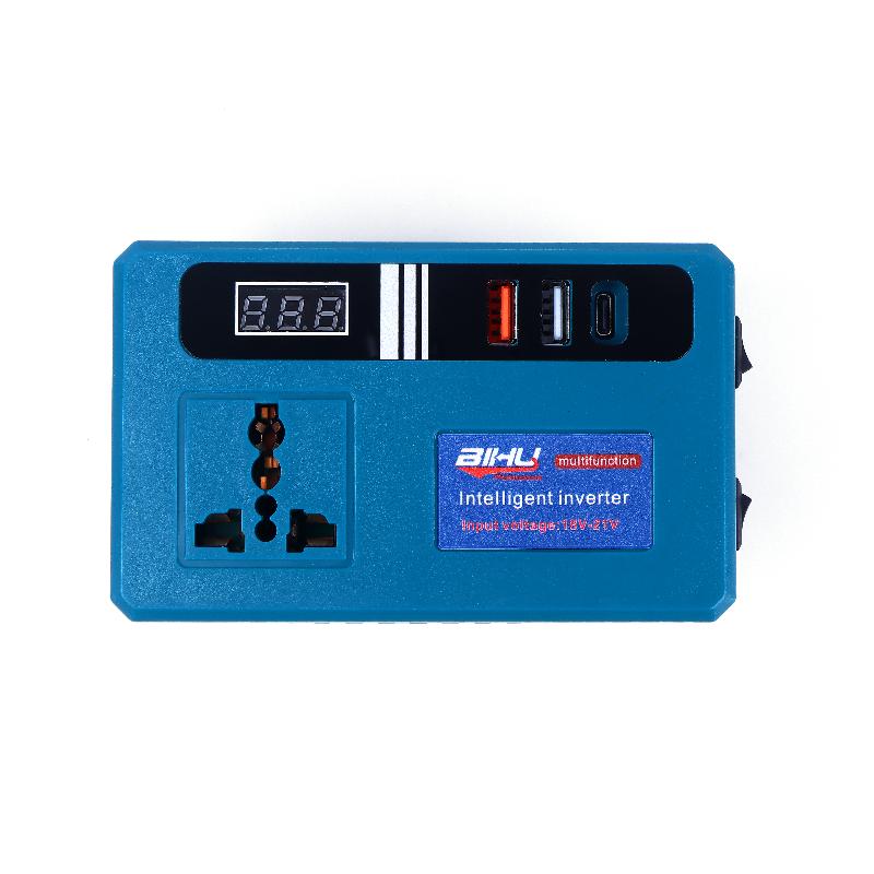 1Pcs Led Mini Intelligent Inverter Power Converter Portable 120W 21V Lithium Battery Inverter With 3 Usb Ports