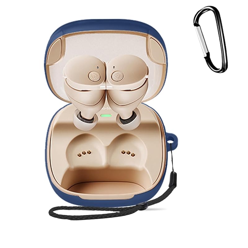 

audio technica For ATH-CKS50TW2 case Full protective cover silicon case [HUKWIMO] With carabiner Shockproof waterproof dustproof Can be charged while