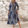 Women's Striped Long Sleeve Shirt Dress with High Slit and Belt