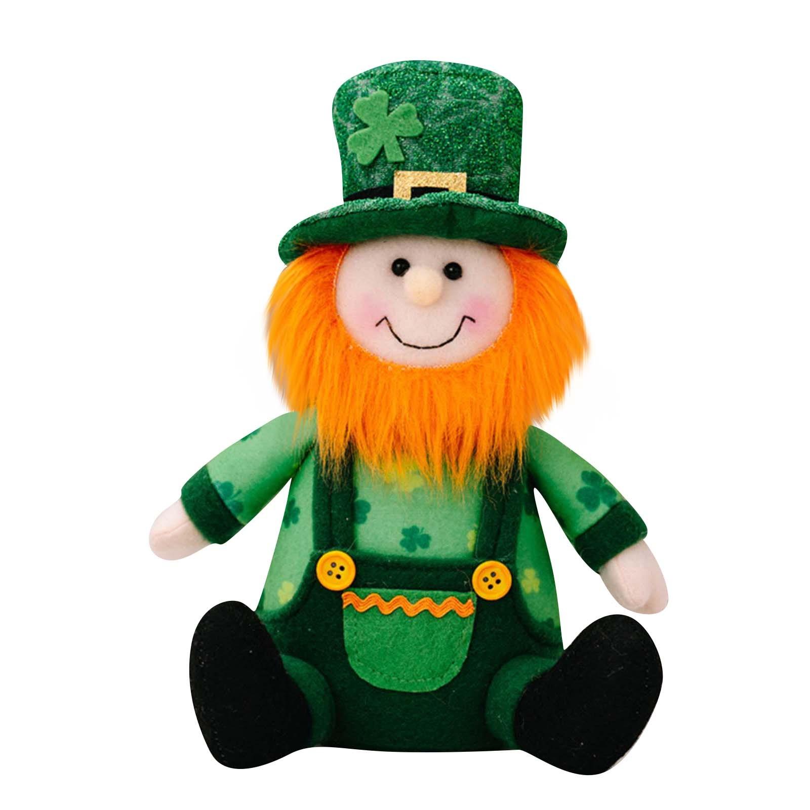 

Зеленый Фестиваль Листьев Сидящие Позы Фигурка Орнамент St. Кукла Патрика Девочка Подарок Ирландский Фестиваль Украшения One Size