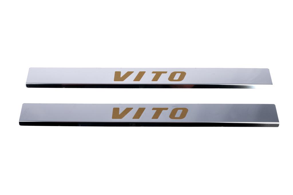 Накладки на пороги Carmos (2 шт, сталь) для Mercedes Vito W639 2004-2014 гг