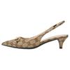 Gucci Tocuri înalte cu toc conic din piele Colecția Primăvară Vară 24 4,5 cm Femei Bej & Abanos 782627 2HK80 9763
