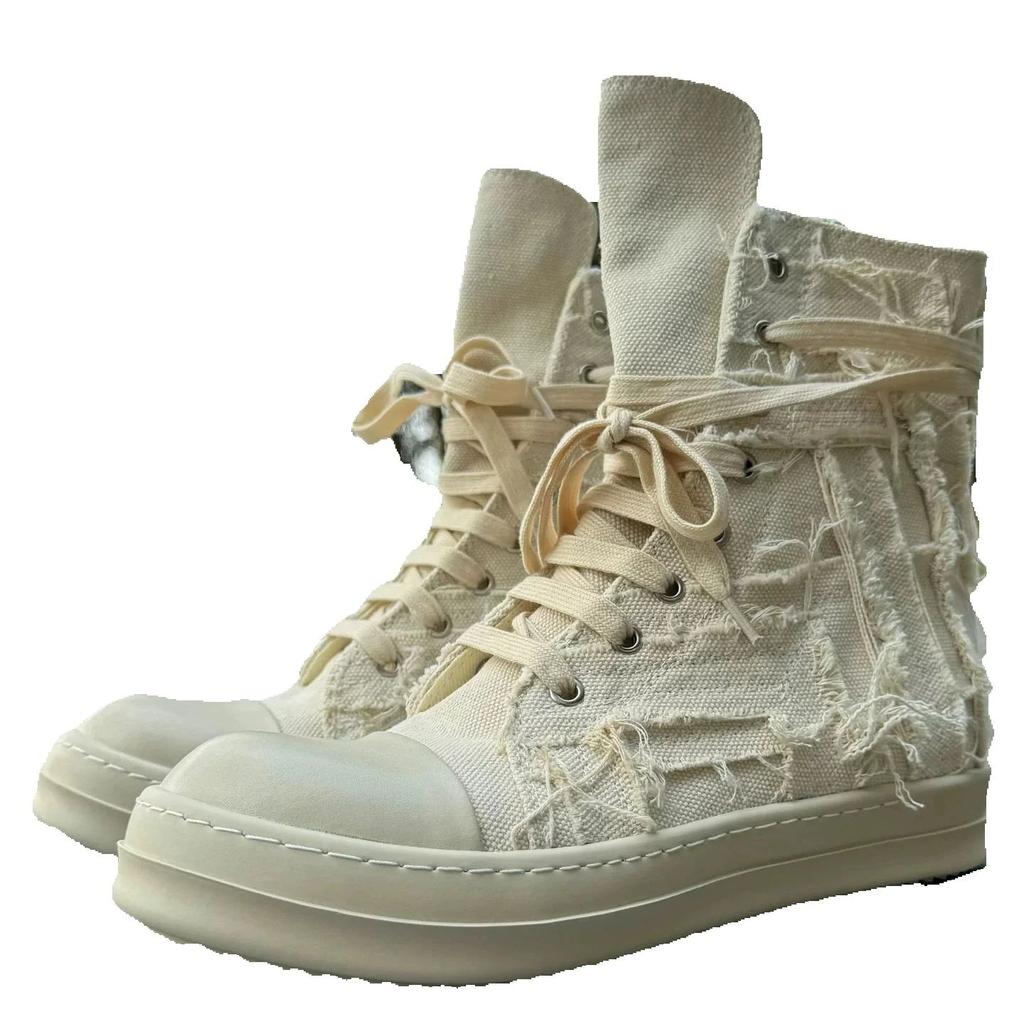 Ručně vyráběné Vysoce kvalitní Vantage Beggar Style Retro Bílé Plátěné Vycházkové Tenisky Boty