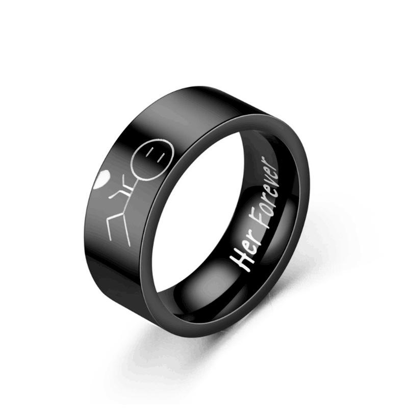 His & Her Titanium Steel Rings: European & American Hip-Hop Style Couples Jewelry
