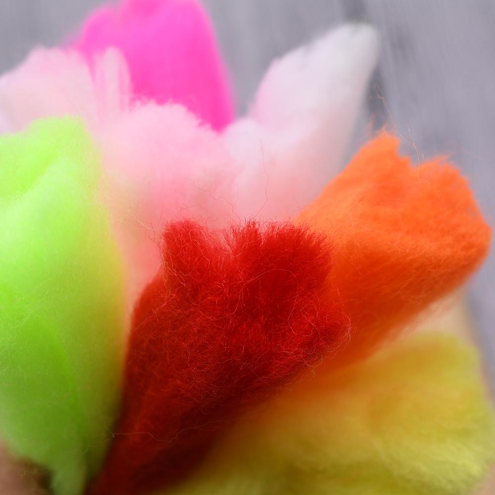 MNFT 8Packs Soft Colorful Egg Yarn Glow Bug Yarns Fiber Baitfish Lure Parachute Fly Tying Material Streamer Flies