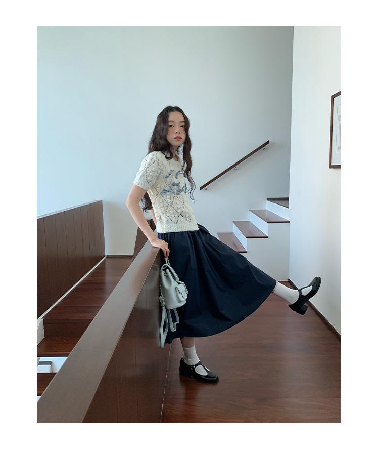 2025 Early Spring French Bow A-Line Skirt C3626: Gentle, Elegant, Large-Swing Design