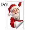 Nighttime Guidance Holiday Ornaments Glow in The Dark Santa Claus Switch Sticker, Decorative PVC Luminous Wall Decal for Christmas Removable Seasonal