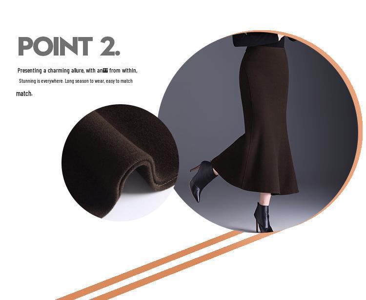 Collection Hiver 2025: Jupe Midi Moulante Queue de Poisson Taille Haute