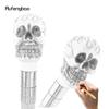 Pink White Resin Skull Head Walking Cane Fashion Decorative Steel Walking Stick Gentleman Elegant Cosplay Cane Knob Crosier 94cm