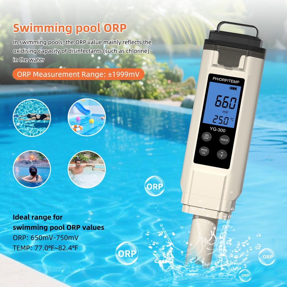 3-in-1 Digital Water Tester ORP Temp PH Meter for Drinking Water Hydroponics Aquariums Pools
