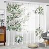 2 Pieces HD Digital Magpie Magnolia Flower Landscape Printed Window Screen Home Decorating Style Decorative Living Room Bedroom