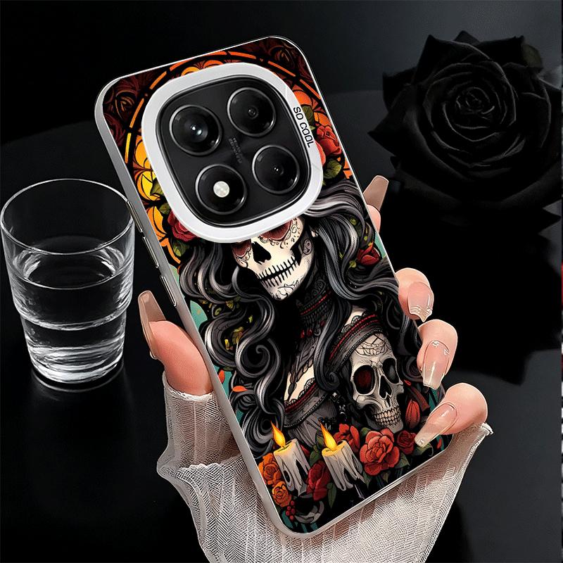 Catrina Beautiful Rose Girl Skull Shockproof Phone Case for Xiaomi Redmi Note 15 14 13 12 Pro Plus 11 11S 11T 5G Cover Anti Fall