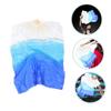 Bamboo Long Fan Veil Dance Streamer Flag Tai Chi Kung Fu Fan Stage Performance Fan Right Hand Fan Silk Fan Blue Gradient Belly Dance Cheering Goods