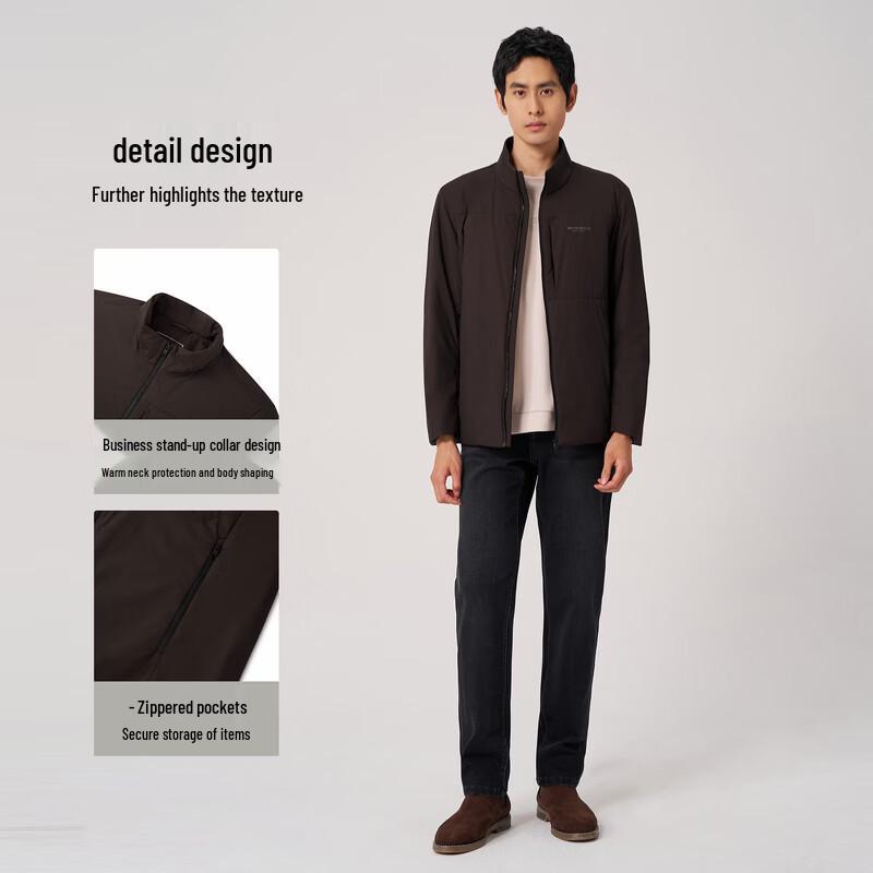EMZ Men's Stand-Collar Padded Business Jacket