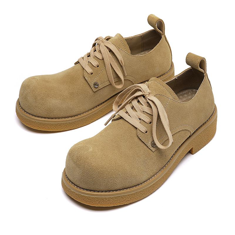 Autumn and winter leather shoes men's versatile Korean version of casual shoes trendy British tooling shoes big head suede men's shoes 24227-R