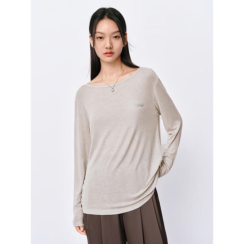 PEACEBIRD Women's Relaxed Fit Long Sleeve Knit T-Shirt