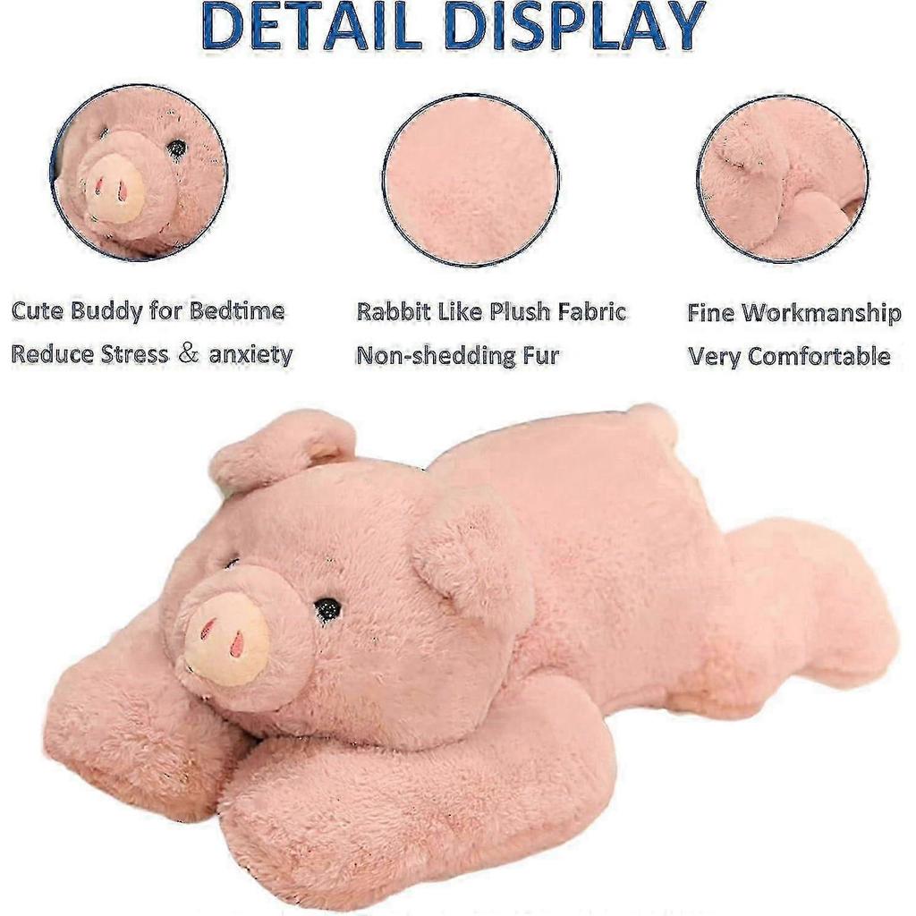 Sensory Relief Weighted Pig Plush, 400g 19.7in Stuffed Animal for Anxiety Support