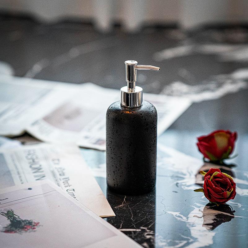 Höhlenstein-Emulsionsflasche Shampoo Handdesinfektionsmittel Luxuriöses Duschgel-Flasche Druckflasche Hotel Badezimmer Dekoration Seifenspender