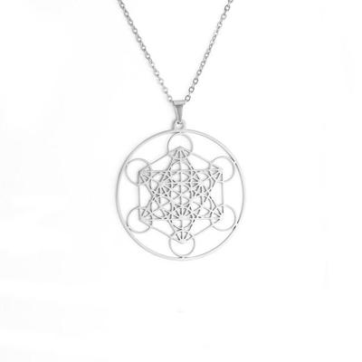 Erzengel Michael Metatron Würfel-Halskette für Männer und Frauen, Blume des Lebens, Edelstahl, magische Hexagramm-Anhänger, spiritueller Schmuck