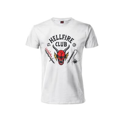 T-shirt Stranger Things - Club Hellfire - Bianca Ufficiale Originale Adulto-