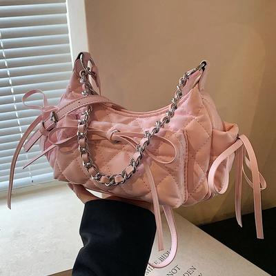 Arc Shoulder Chain Bag for Women Y2k Large Capacity New Casual One Shoulder Crossbody Bag Spicy Style Girl Commuter Bag