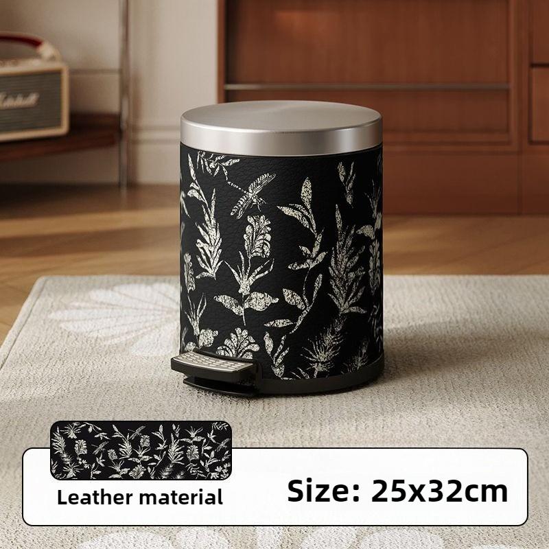 Stainless Steel Waste Bins Luxury Living Room Trash Cans Kitchen Foot Pedal Garbage Bin Bathroom Modern Litter Can with Lid
