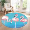 Flamingo Round Floor Rug Perfect for Dormitory Study Room Game Room Bedrooms Anti-slip Round Rug Decorate Offices Gift for Festivals