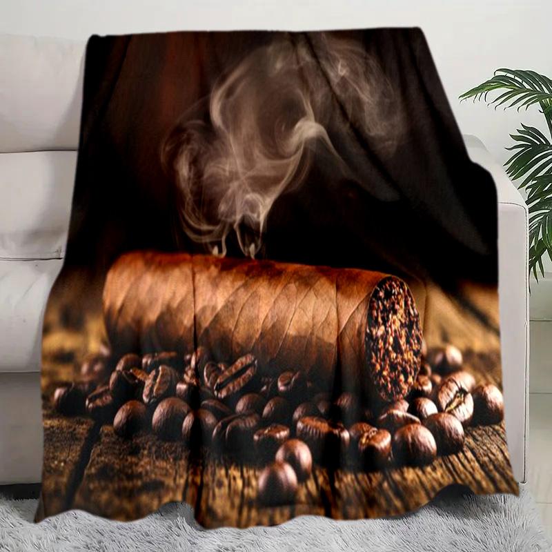 Coffee Bean Cigar Blanket Soft Comfortable All Seasons Perfect Sofa Office Naps Trips Birthday Gift Christmas Present