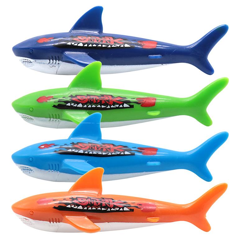Kids Summer Shark Rocket Throwing Toy Swimming Pool Dive Game Water Fun Games Pool Toys Baby Water Educational Bath Toys Gifts