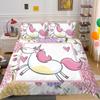 2023 Ny stil Dynetrekksett med Putetrekk Enhjørning Utskrift Sengedrakt King Queen Size Hjemmetekstiler Luksus Sengetrekksett