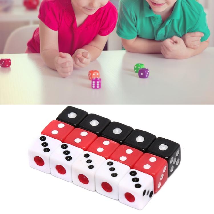 Acrylic Dice Game Props for Children Black White Square Corner Digital Dice Kit