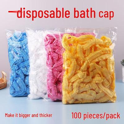 Extra Large Disposable Waterproof PE Hair Caps for Women - Thick Shower & Hair Treatment Cover