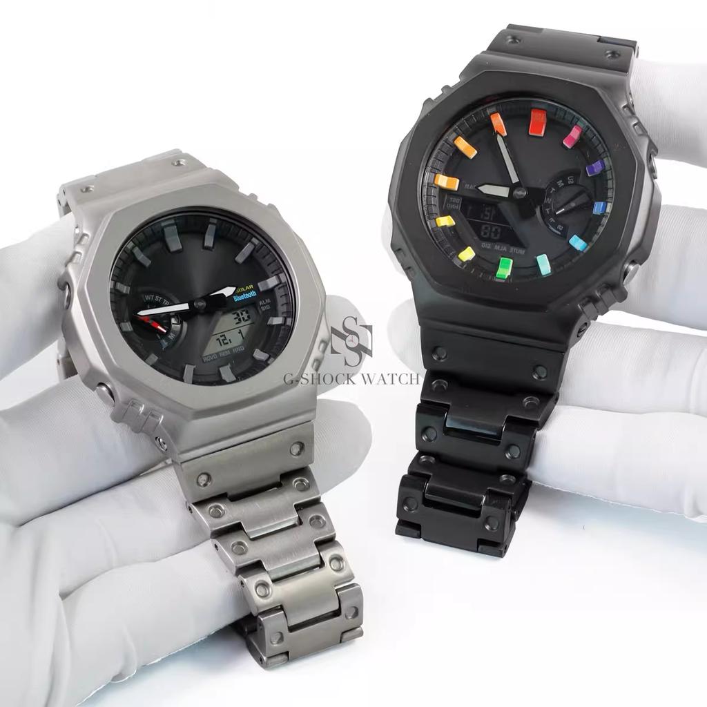 Надлегкий набір корпусу+ремінець зі сплаву титану Для Casio GA2100 GA2110 DW5600/5610 GA-2100 DW-5600 GA-B2100 Металевий безель ремінець для годинника