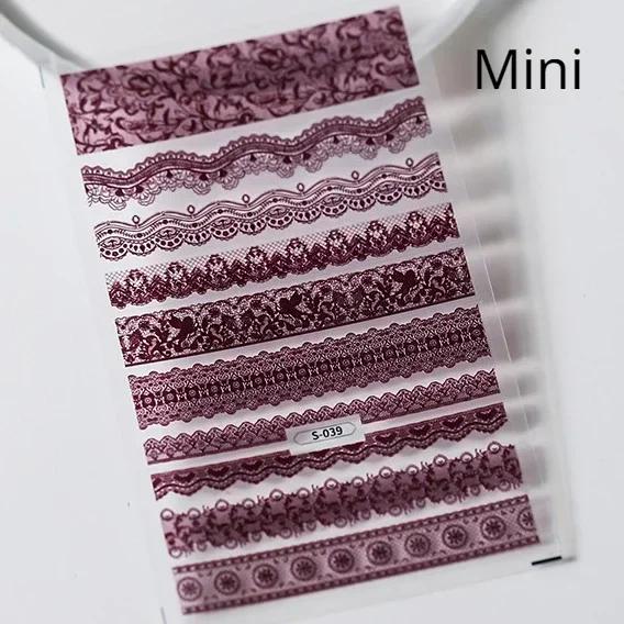 1pcs White 5D Pearl Lace Wave Lines Nail Art Stickers Elegant Exquisite Nail Decoration Decals DIY Self Adhesive Transfer Slider