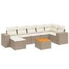 VidaXL Salon de Jardin avec Coussins 8 pcs, Canapés de Terrasse, Ensemble de Meubles de Patio, Mobilier d'Extérieur, Beige 3225554