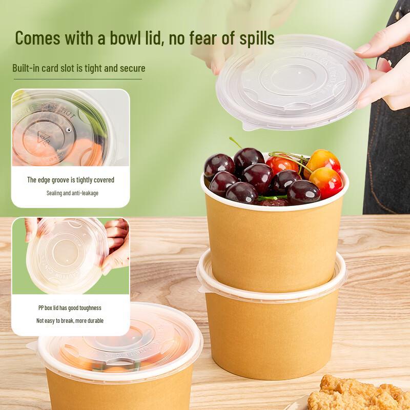 Thickened Disposable Paper Bowls