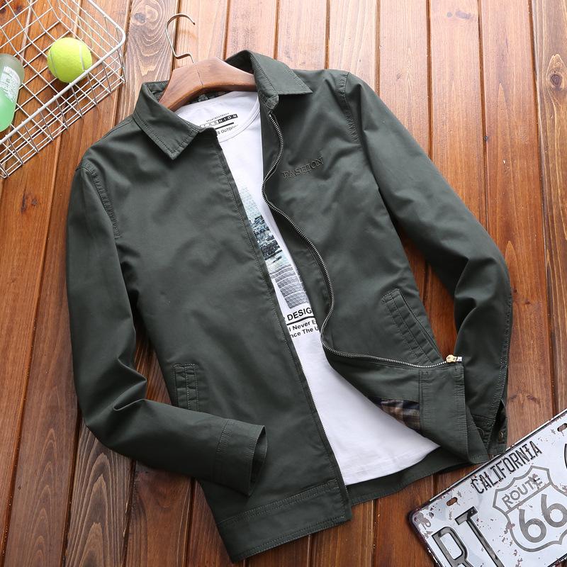 Autumn Men's Jacket New Simple Lapel Jacket Business Casual Plus Size Top