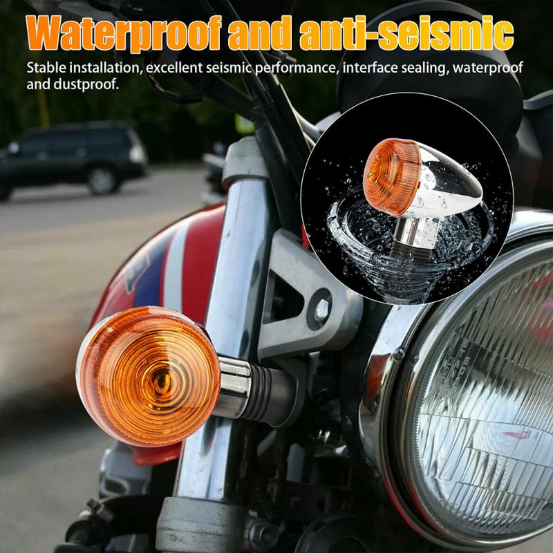 4 Pcs Motorcycle Led Turn Signal Light 12v 10w Sealed Waterproof Shockproof Brake Blinker Lamp