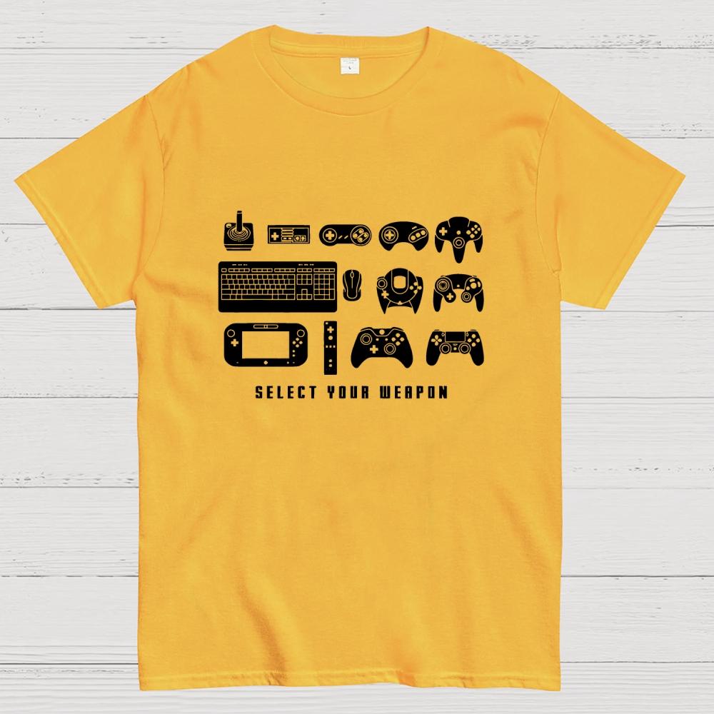 Select Your Weapon Game Controllers Cotton Summer Casual Cool Loose T-Shirt