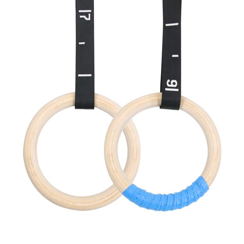 WEZHO Kids' Birch Wood Gymnastic Rings Pull-up Set