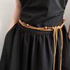 New Women's Bohemian Minimalist Waxed Cord Braided Waist Tie Butterfly-Knot Waist Tie for Unique Dresses and Accessories