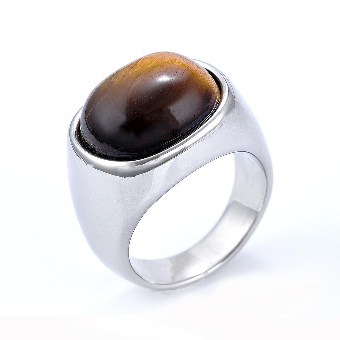 

2025 Men s High-end Tiger Eye Stone Ring with Ancient Style, Personalized and Simple Design 13