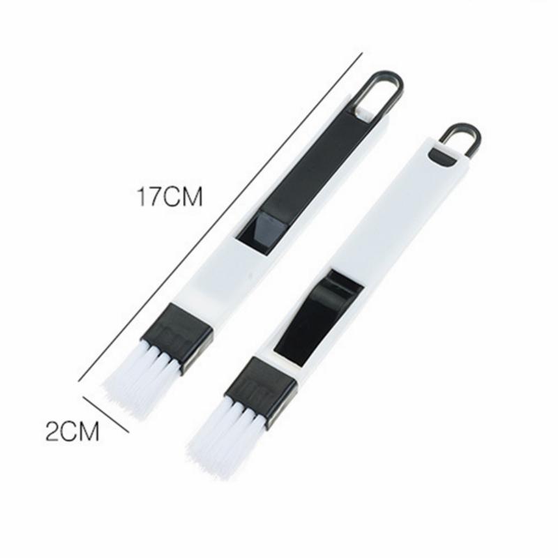 2 Pcs Window Slot Brush Groove Cleaning Brush Two-piece Crevice Brush Keyboard Brush with Dustpan Cleaning Brush