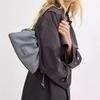 Coach Faye 26 Logo Drawstring Magnetic Closure Smooth Leather Cloud Bag Women Handbags Gray Blue CV529-QBN19