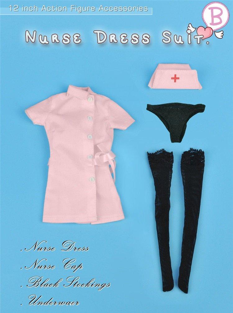 [TOYBARJAPAN] 1/6 Scale Figure Accessories/ZYTOYS ZY16-18B Sexy Pink Nurse Uniform (Body and Head Not Included)